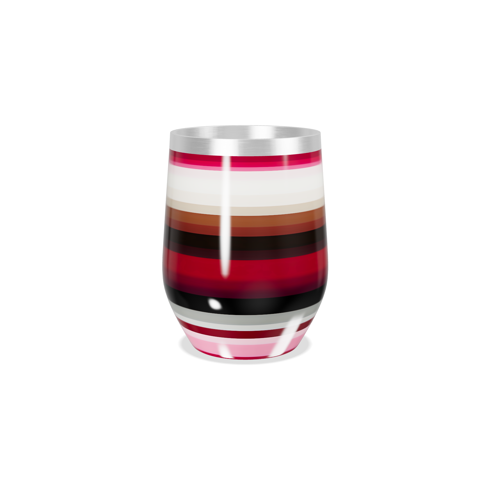 Copo Térmico Slim - Listrado Colorido Inox