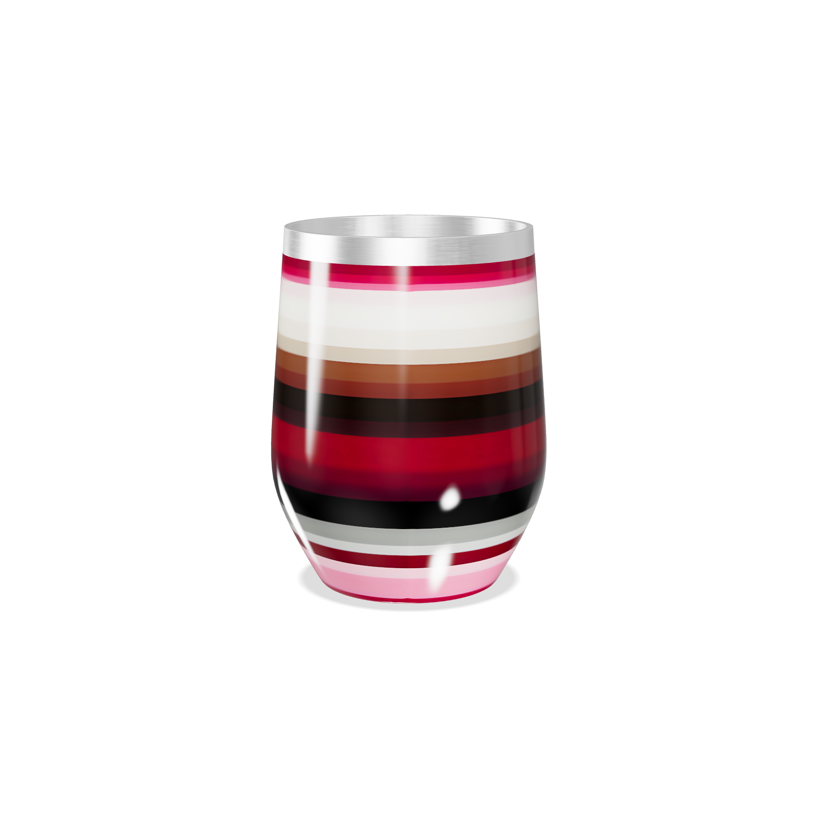 Copo Térmico Slim - Listrado Colorido Inox