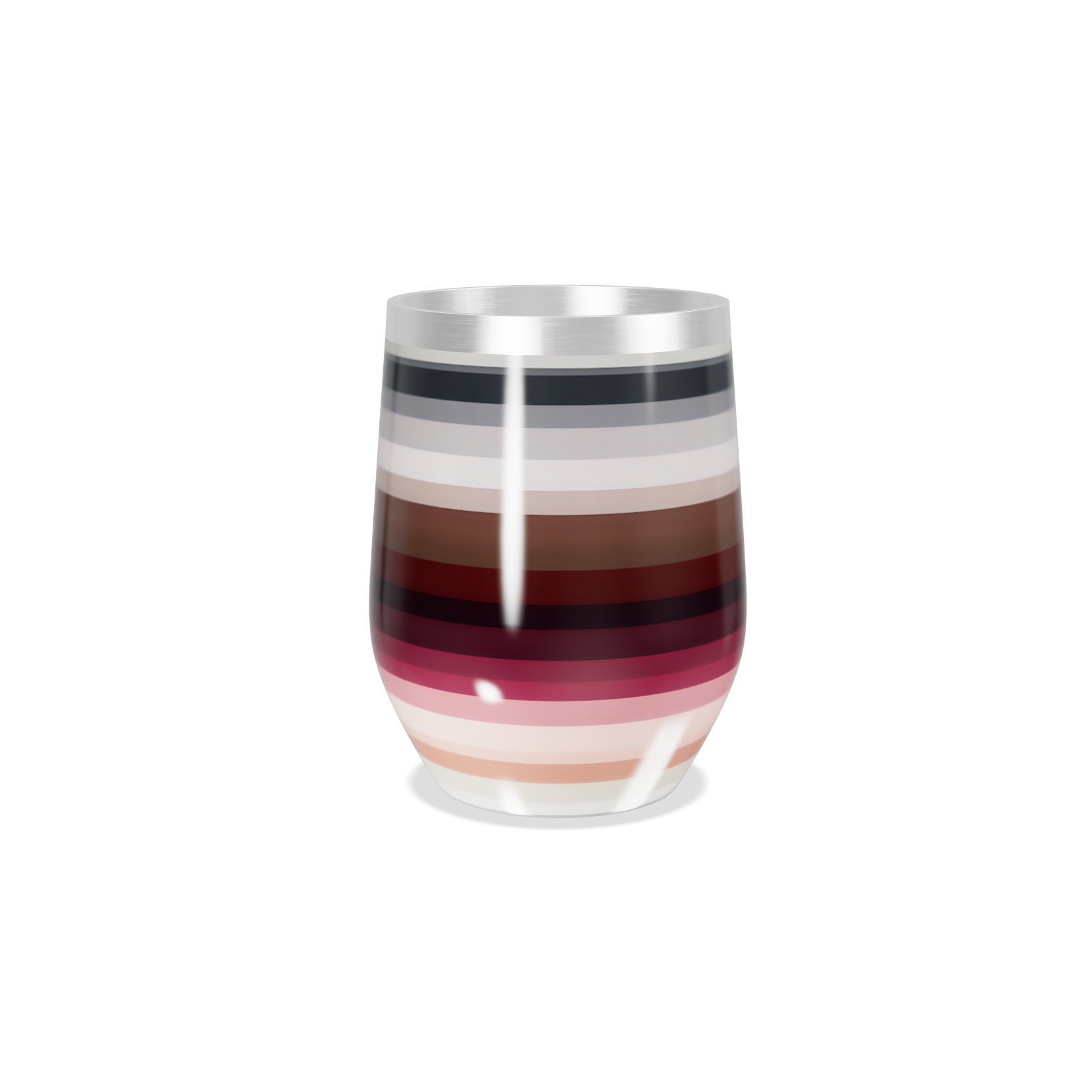 Copo Térmico Slim - Listrado Colorido Aço