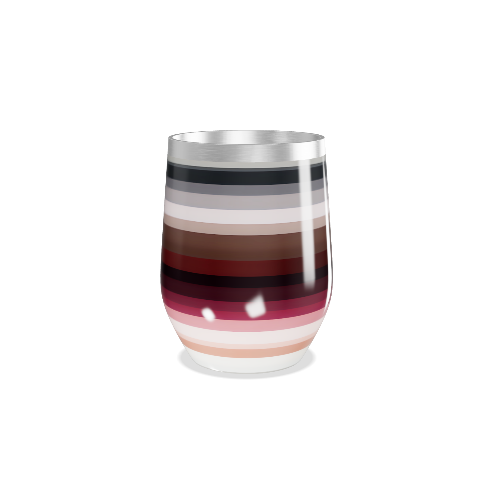 Copo Térmico Slim - Listrado Colorido Aço