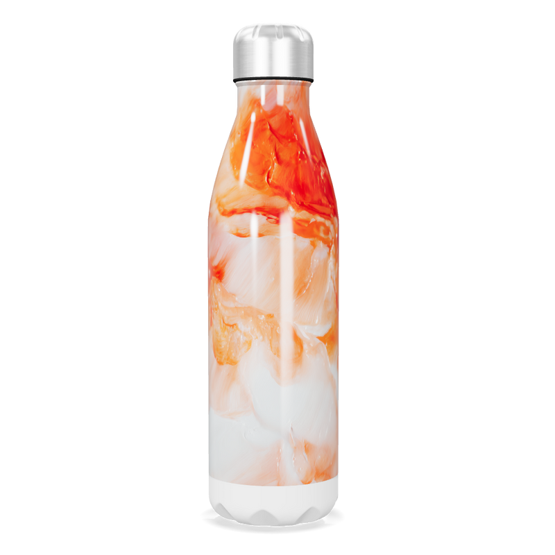 Garrafa Inox - Estampa Marmorizada Laranja
