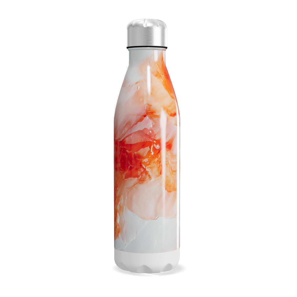 Garrafa Inox - Estampa Marmorizada Laranja