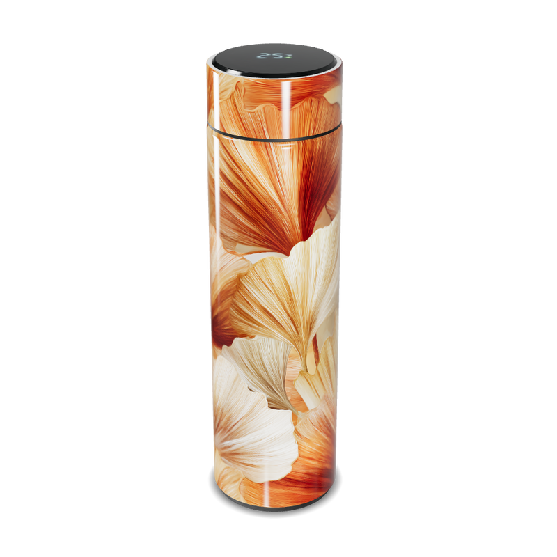 Garrafa Térmica Touch - Estampa Floral Laranja