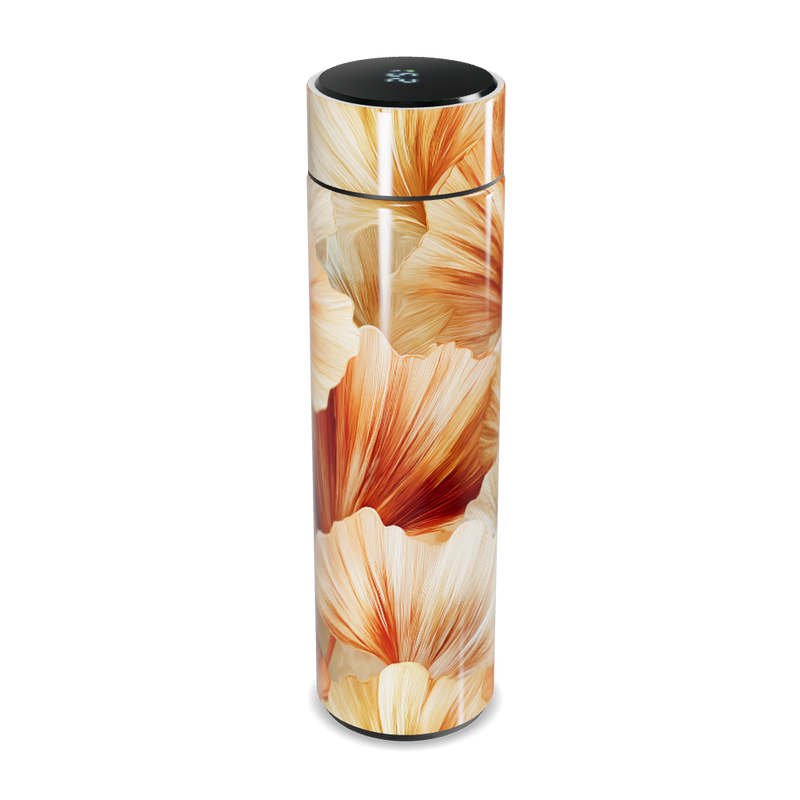 Garrafa Térmica Touch - Estampa Floral Laranja