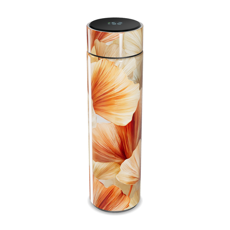 Garrafa Térmica Touch - Estampa Floral Laranja