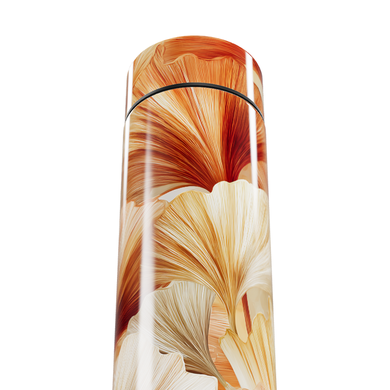 Garrafa Térmica Touch - Estampa Floral Laranja