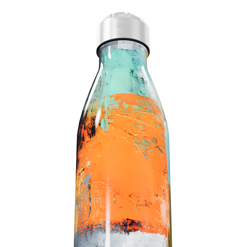 Garrafa Inox - Estampa Abstrata Colorida