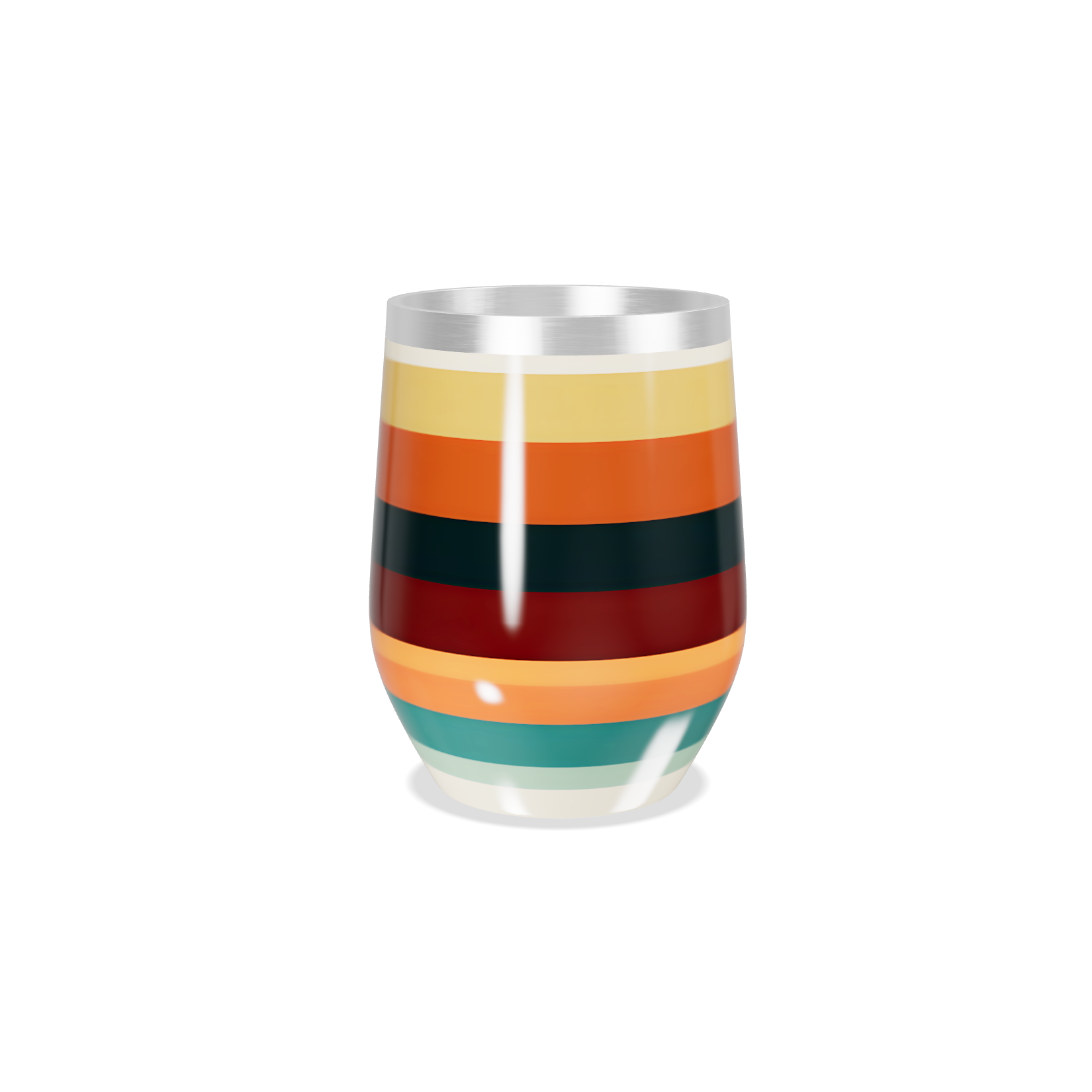 Copo Térmico Slim - Listras Coloridas Aço Inox
