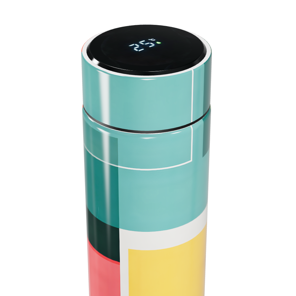 Garrafa Térmica Touch - Estampa Geométrica Colorida