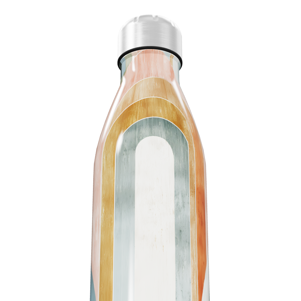 Garrafa Inox - Estampa Geométrica Colorida