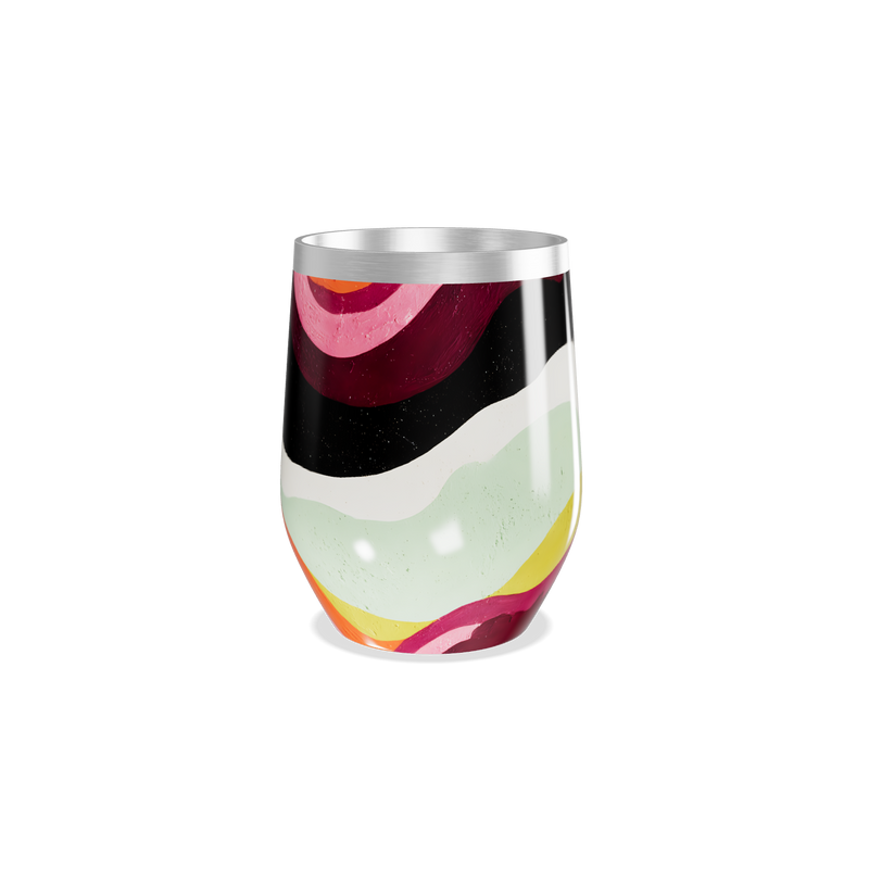 Copo Térmico Slim - Colorido Abstrato Aço Inox