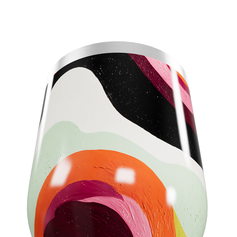 Copo Térmico Slim - Colorido Abstrato Aço Inox