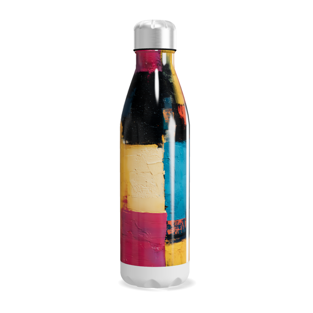 Garrafa Inox - Estampa Abstrata Colorida