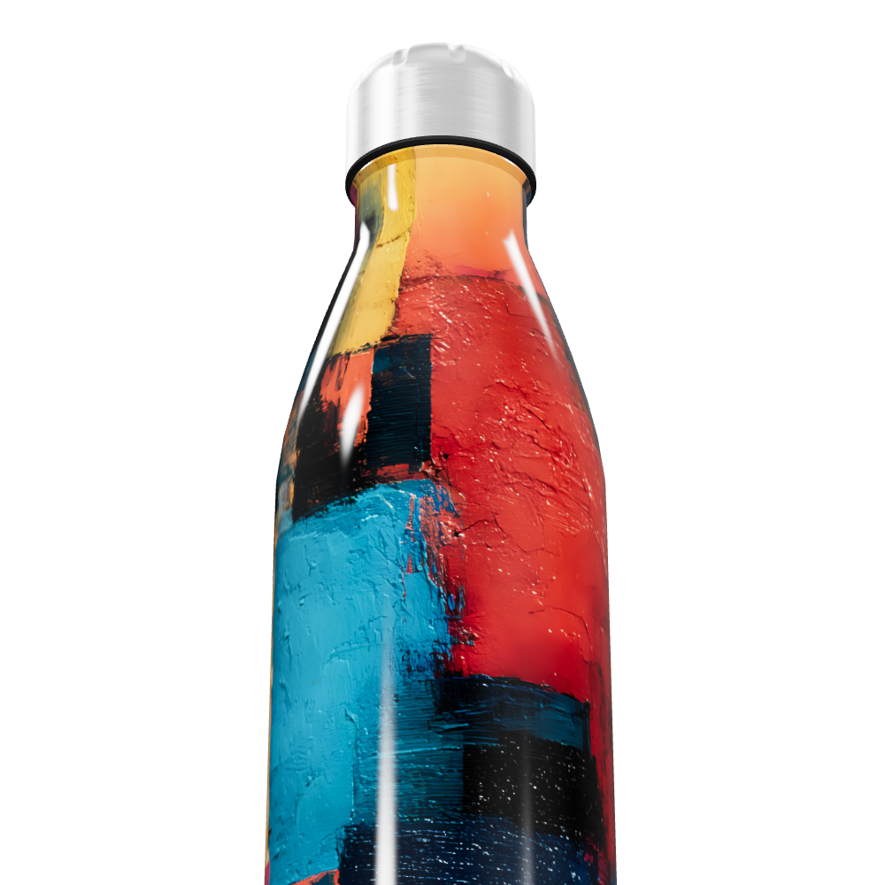 Garrafa Inox - Estampa Abstrata Colorida