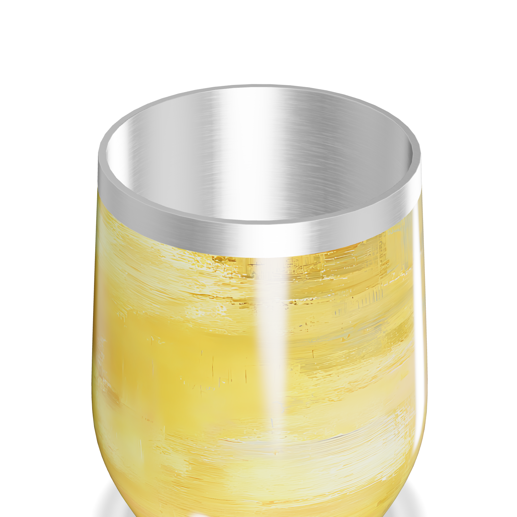 Copo Térmico Slim - Amarelo Pincelado Inox