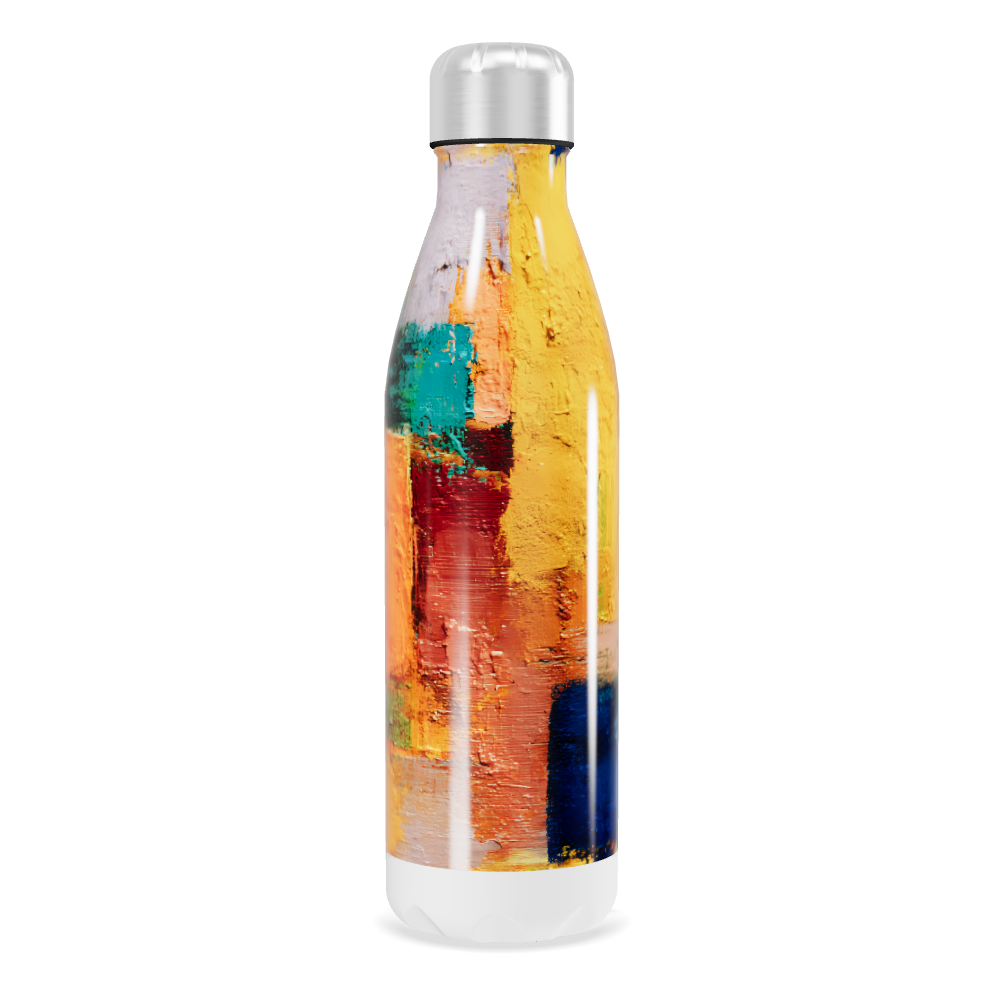 Garrafa Inox - Estampa Abstrata Colorida