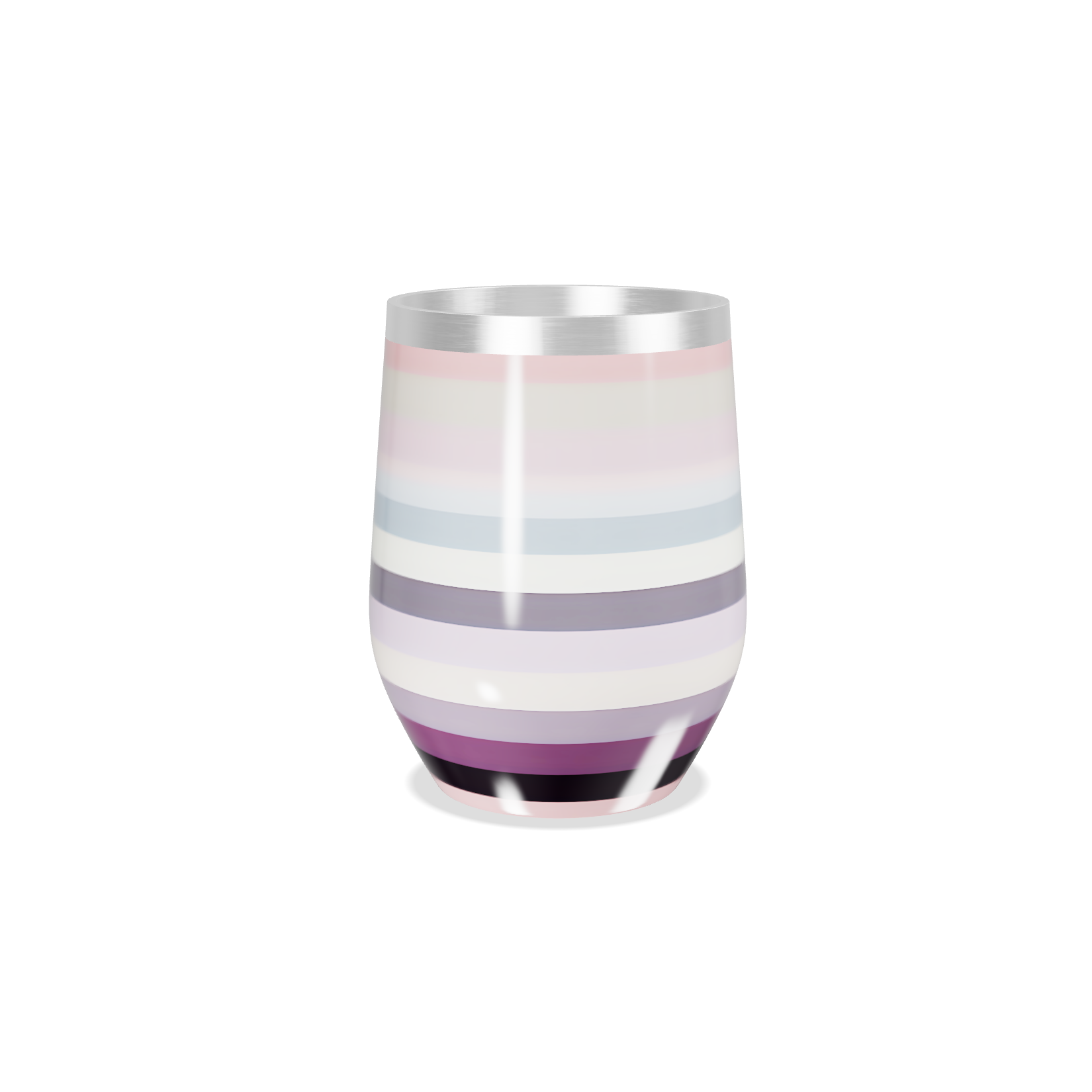 Copo Térmico Slim - Listrado Multicolorido Inox