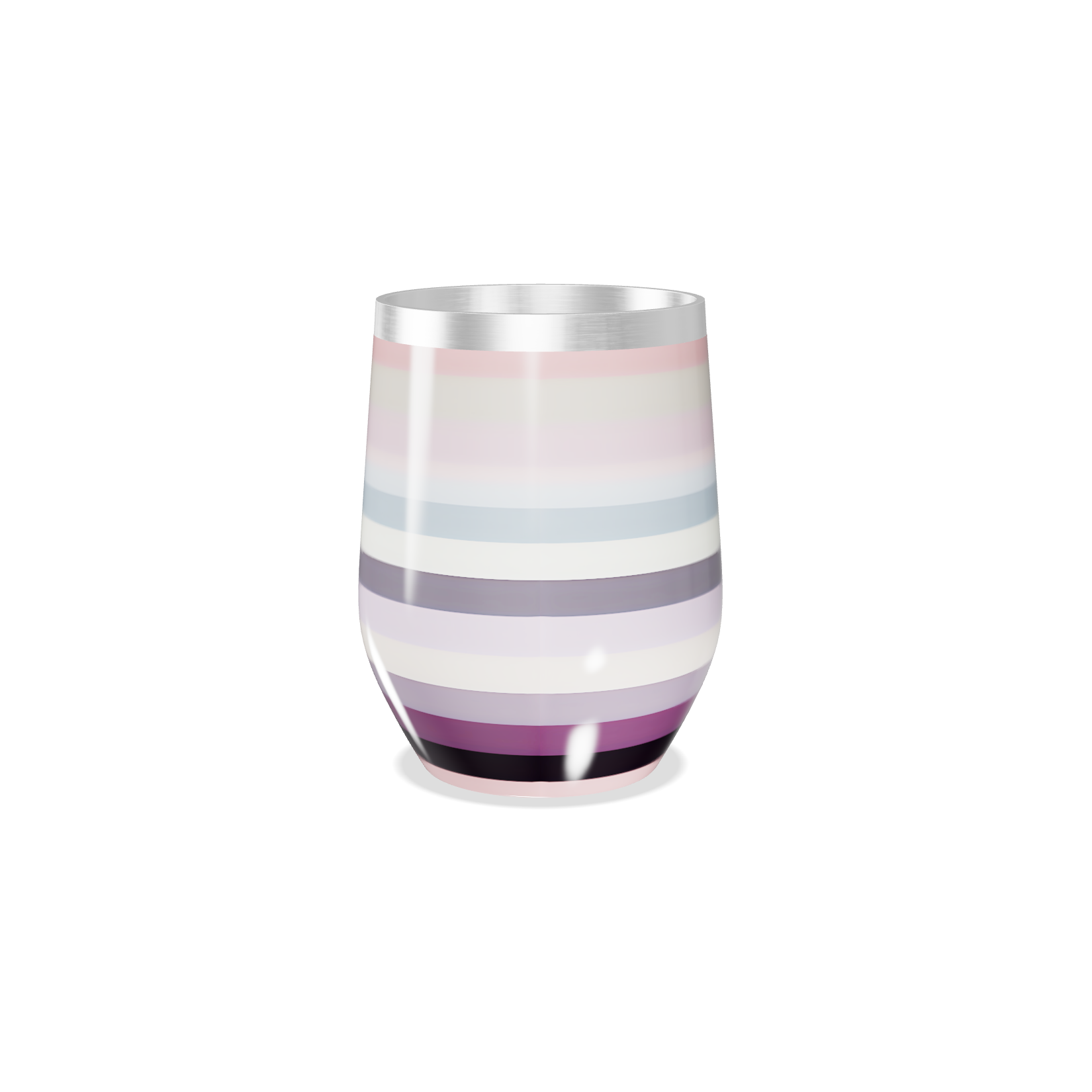 Copo Térmico Slim - Listrado Multicolorido Inox