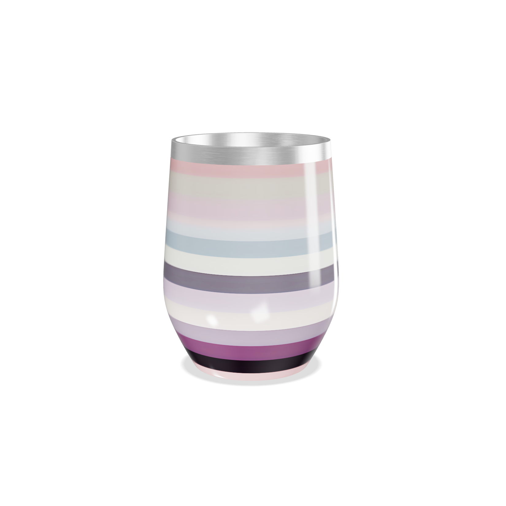 Copo Térmico Slim - Listrado Multicolorido Inox