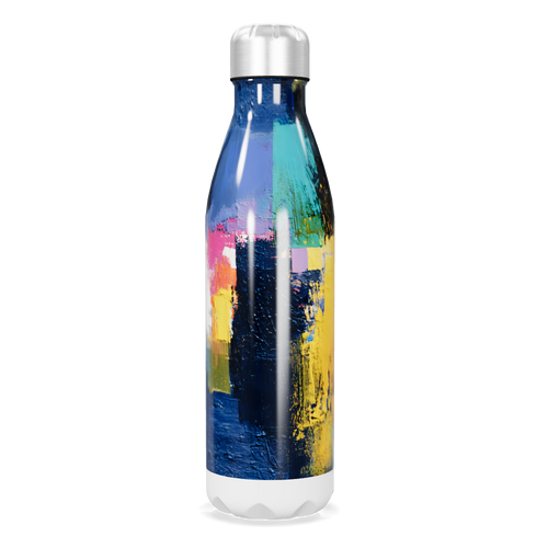 Garrafa Inox - Azul com Estampa Artística