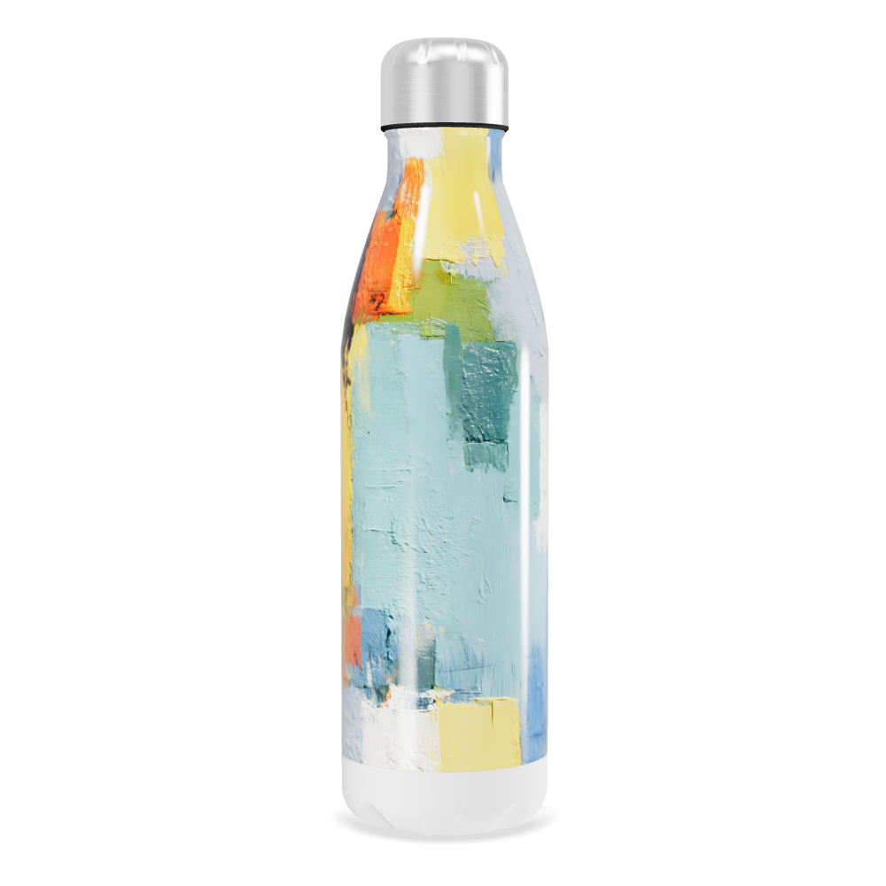 Garrafa Inox - Azul com Estampa Artística