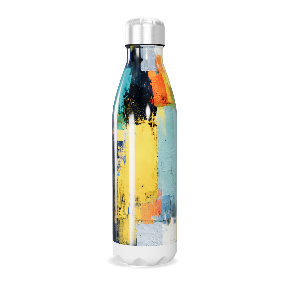 Garrafa Inox - Azul com Estampa Artística