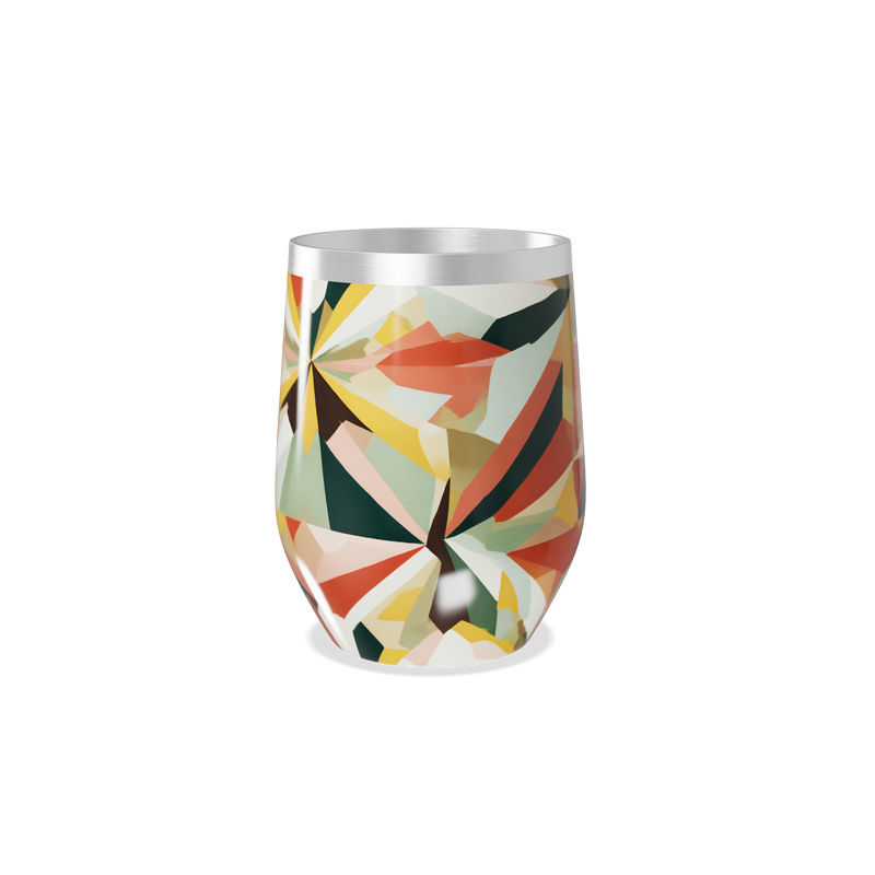 Copo Térmico Slim - Colorido Geométrico Aço Inox