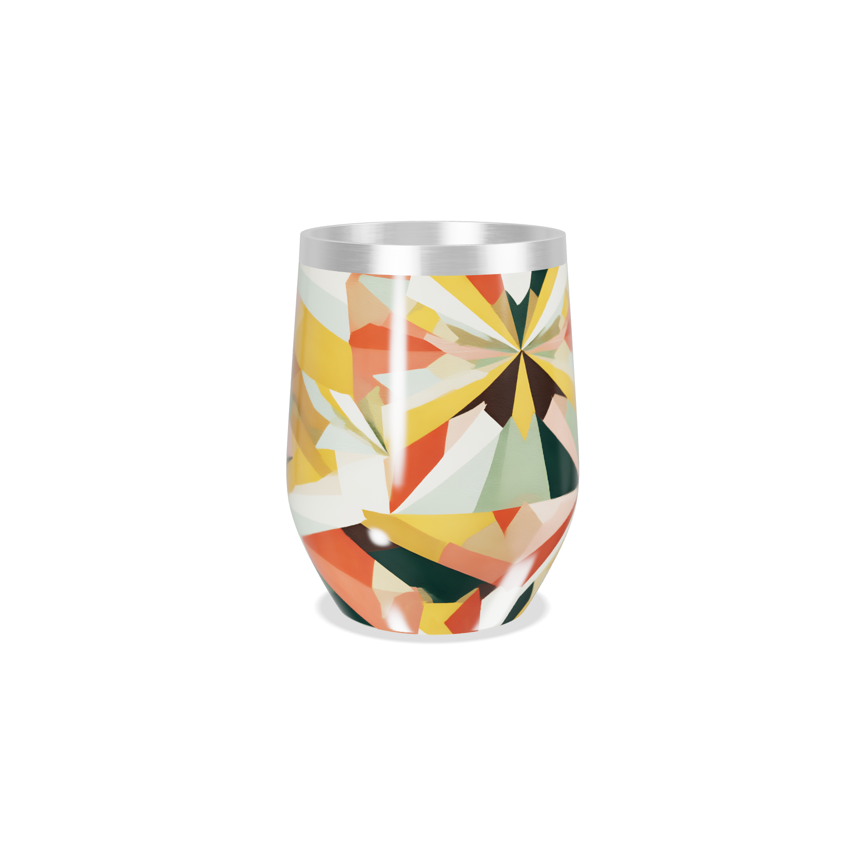 Copo Térmico Slim - Colorido Geométrico Aço Inox