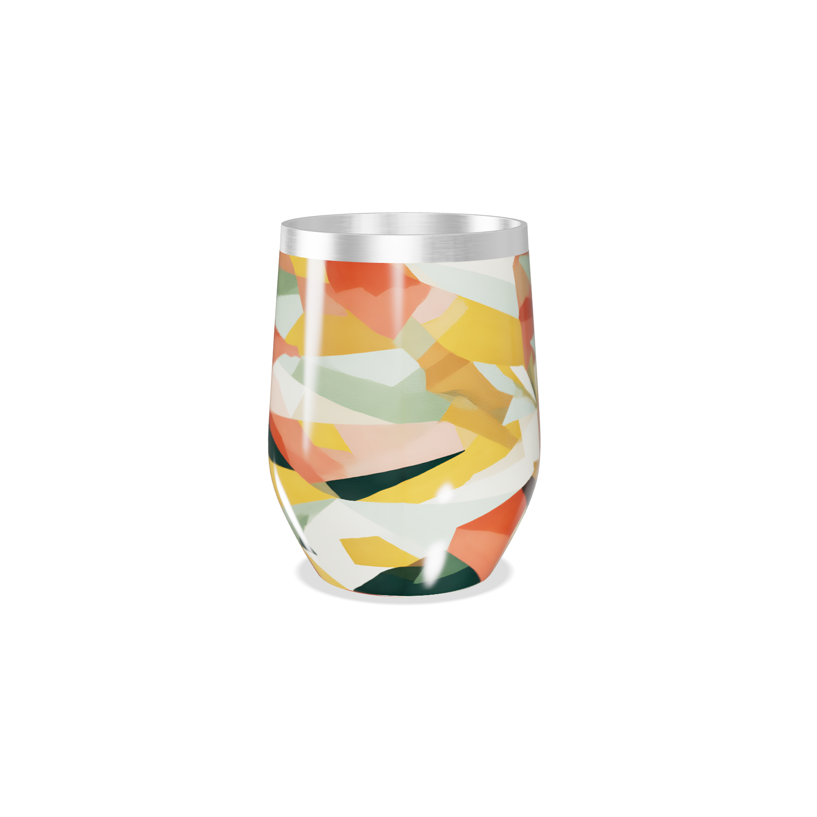 Copo Térmico Slim - Colorido Geométrico Aço Inox