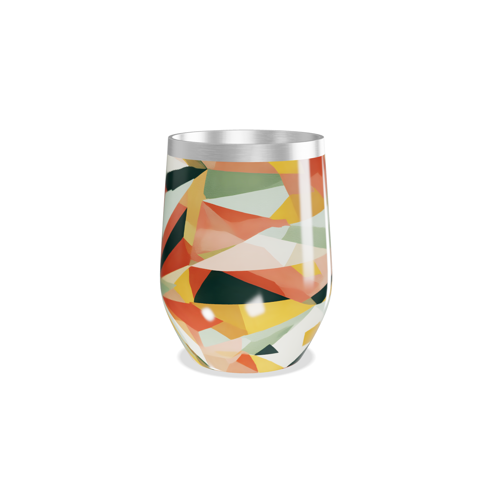 Copo Térmico Slim - Colorido Geométrico Aço Inox