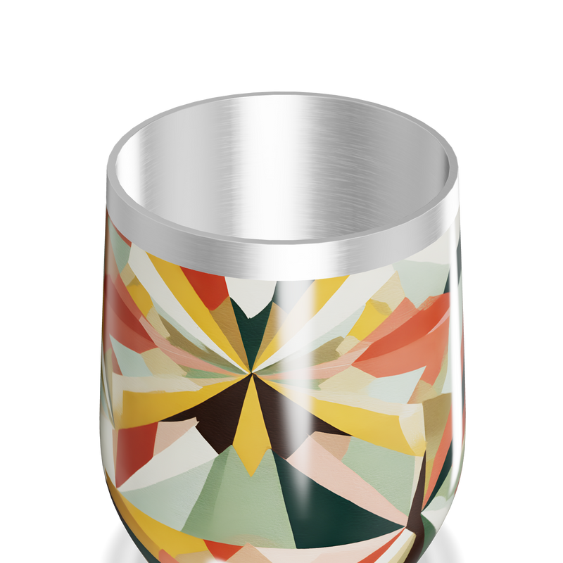Copo Térmico Slim - Colorido Geométrico Aço Inox