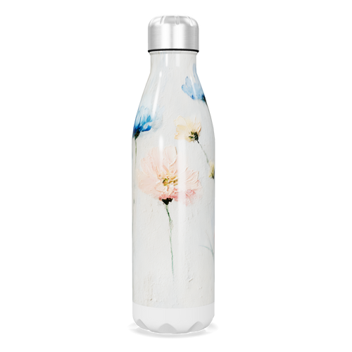 Garrafa Inox - Floral Branca