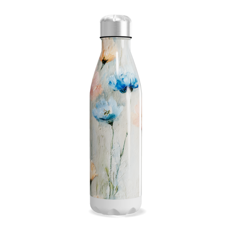 Garrafa Inox - Floral Branca