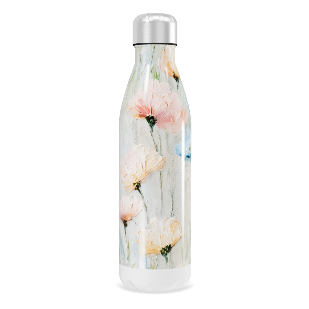Garrafa Inox - Floral Branca
