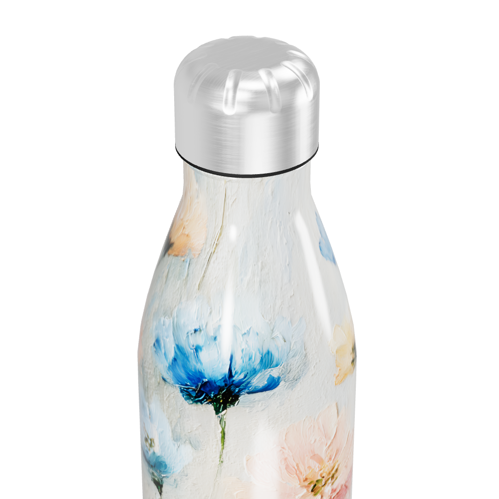 Garrafa Inox - Floral Branca