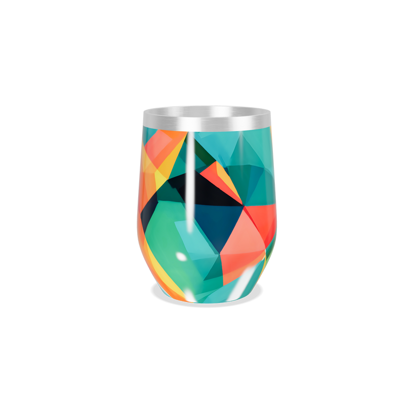 Copo Térmico Slim - Estampa Geométrica Colorida