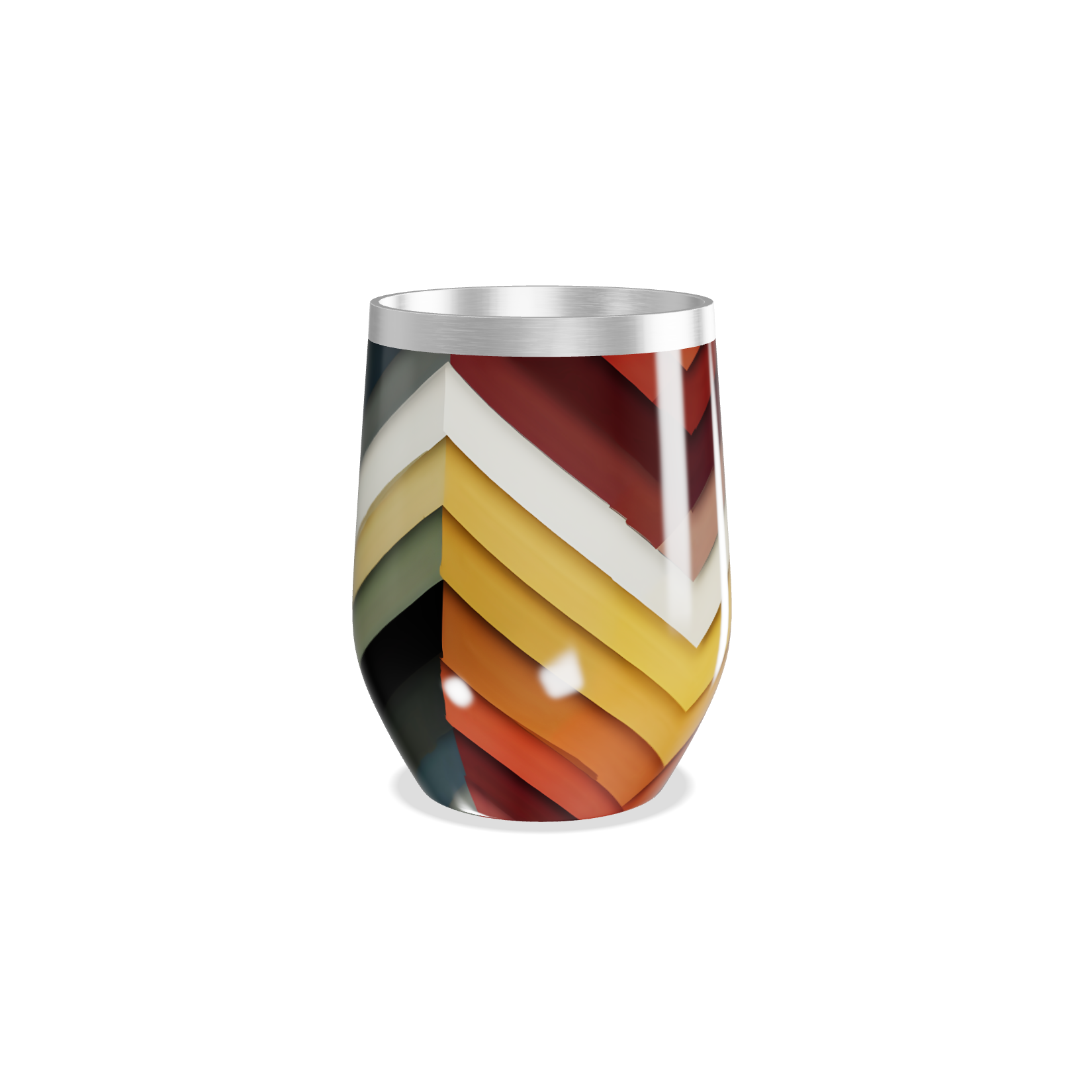 Copo Térmico Slim Chevron Colorido Inox