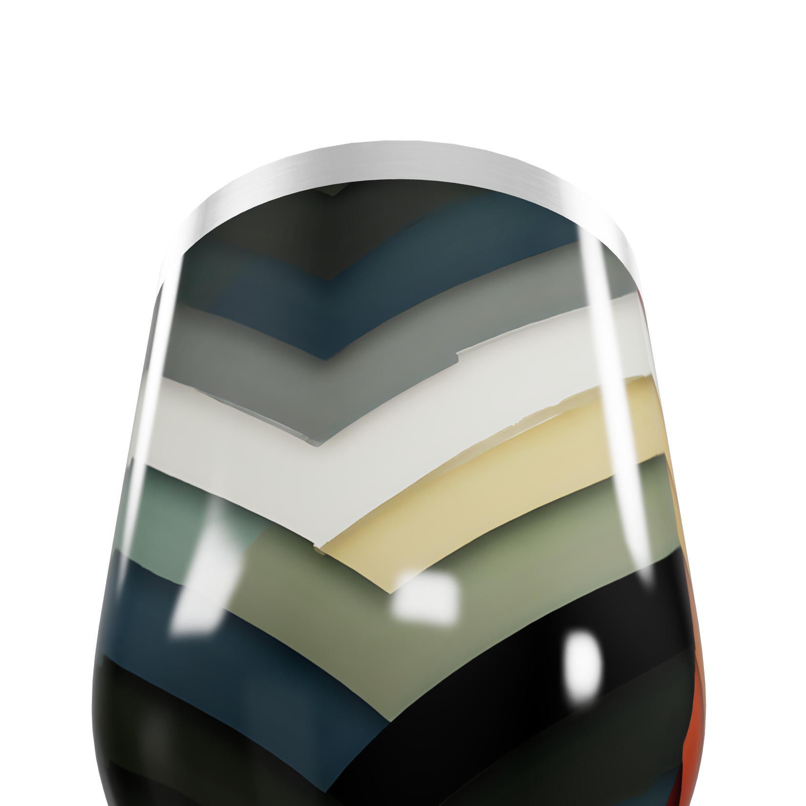 Copo Térmico Slim Chevron Colorido Inox