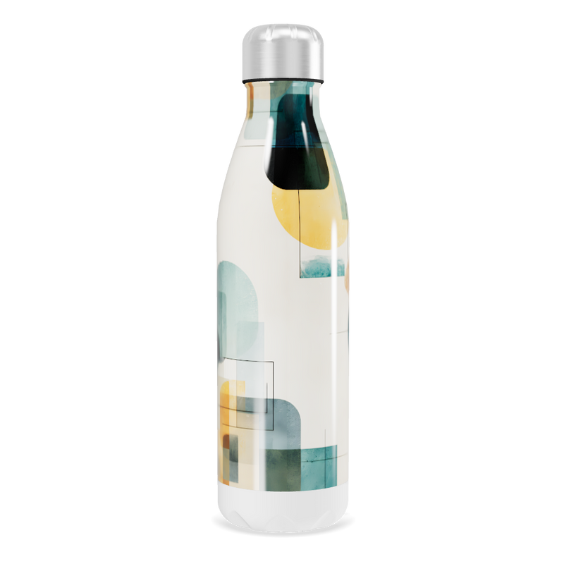 Garrafa Inox - Estampa Geométrica Colorida