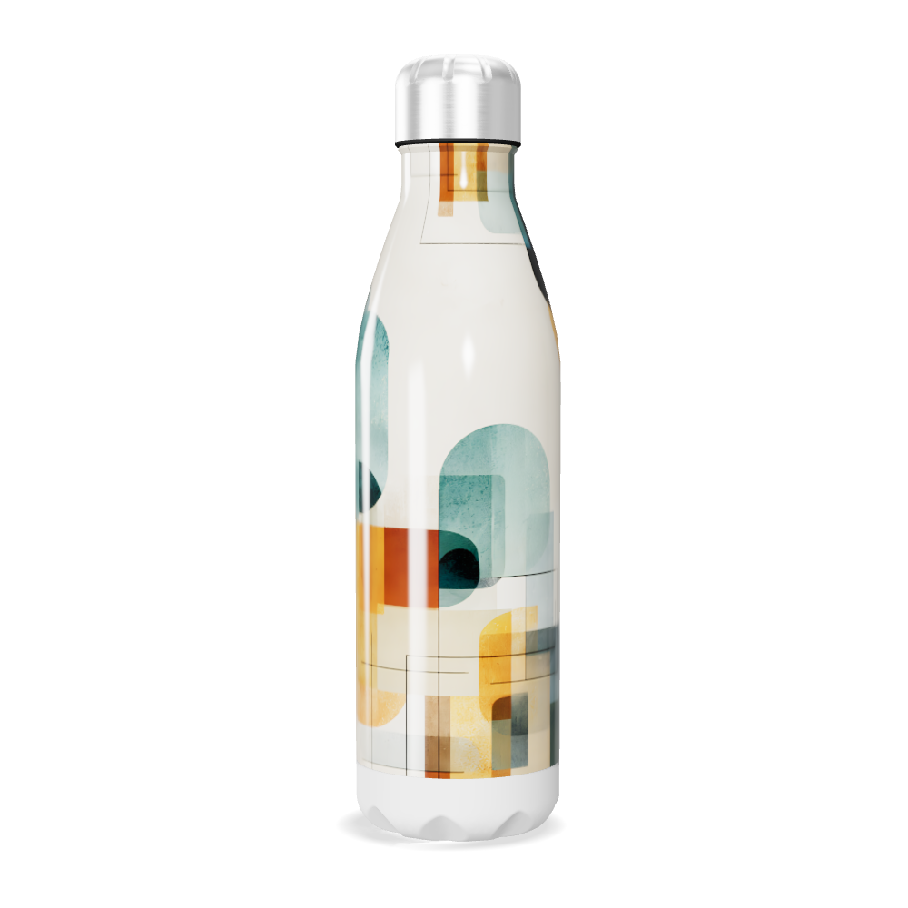 Garrafa Inox - Estampa Geométrica Colorida