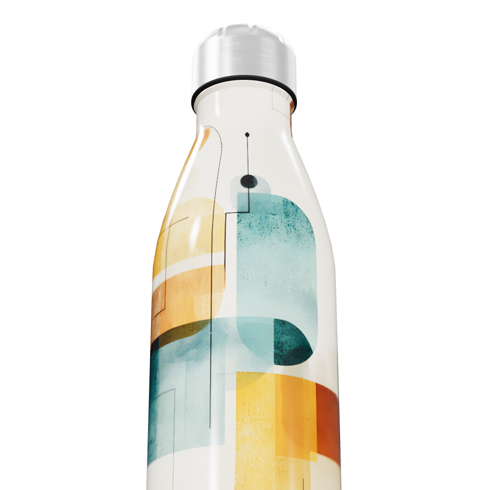 Garrafa Inox - Estampa Geométrica Colorida