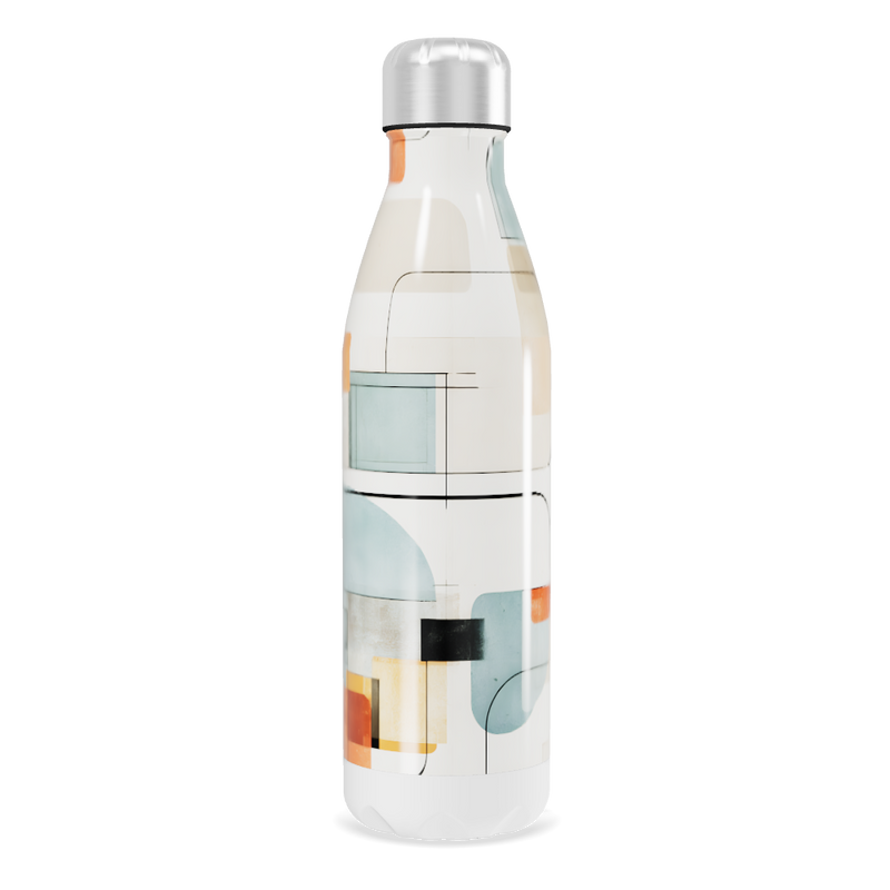 Garrafa Inox - Estampa Geométrica Colorida