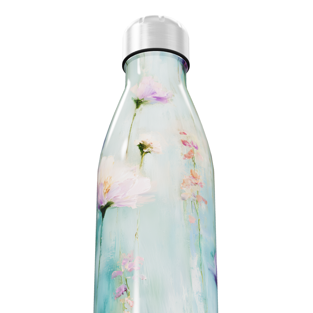 Garrafa Inox - Floral Azul 500ml