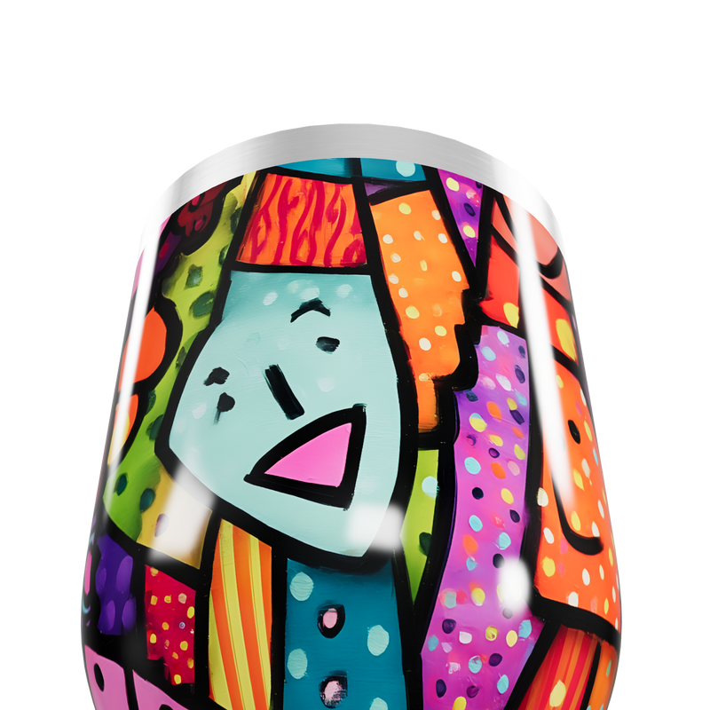 Copo Térmico Slim - Colorido com Arte Moderna