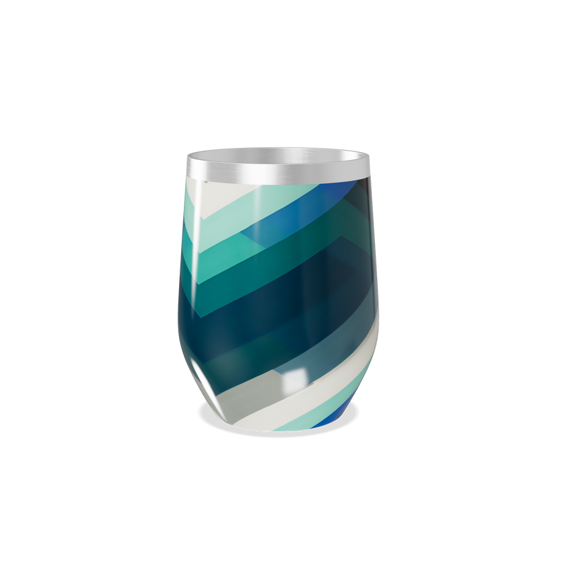 Copo Térmico Slim - Azul com Listras Geométricas