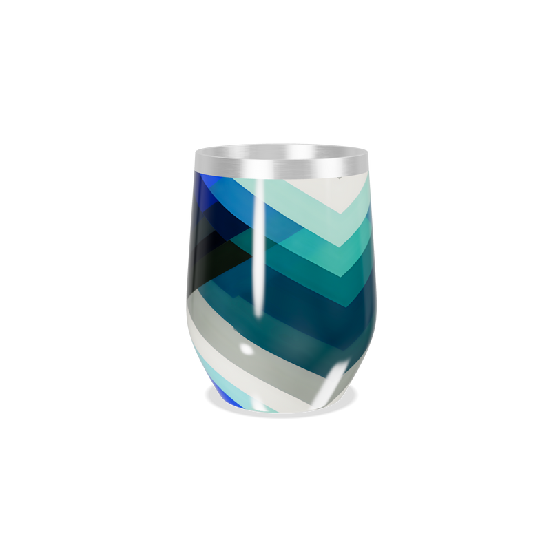 Copo Térmico Slim - Azul com Listras Geométricas