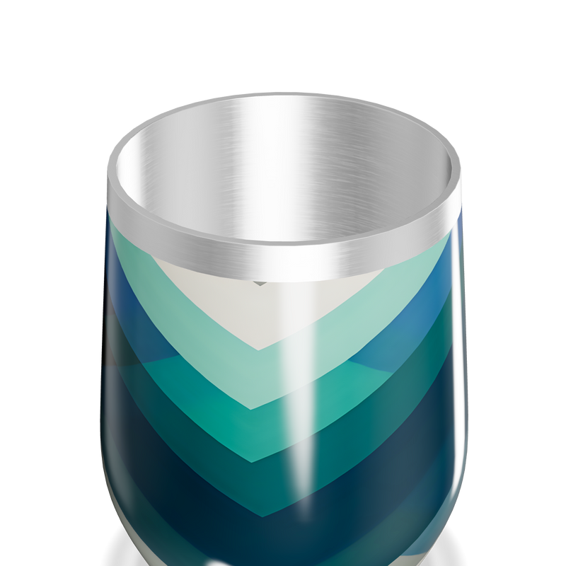 Copo Térmico Slim - Azul com Listras Geométricas