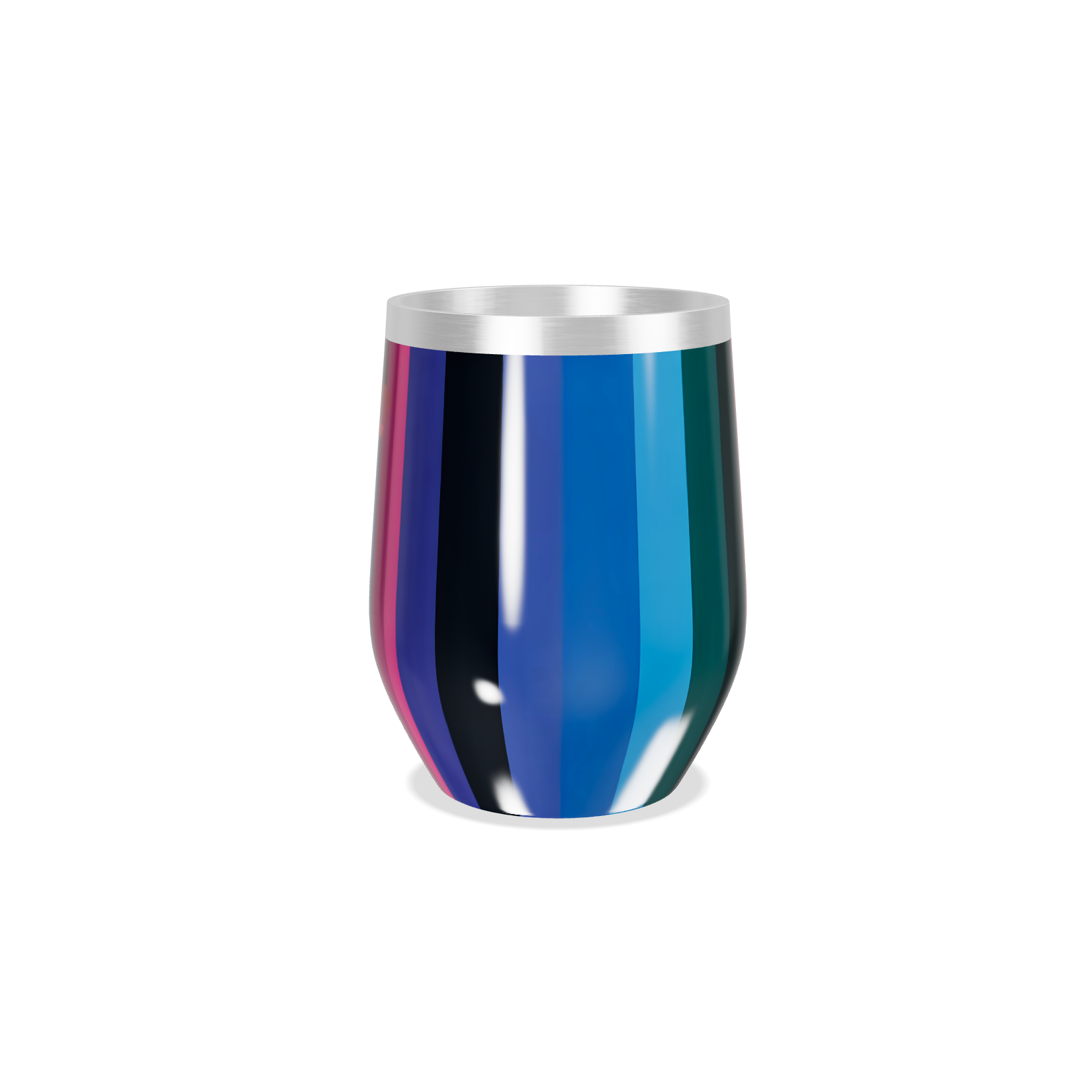 Copo Térmico Slim - Colorido Listrado Inox