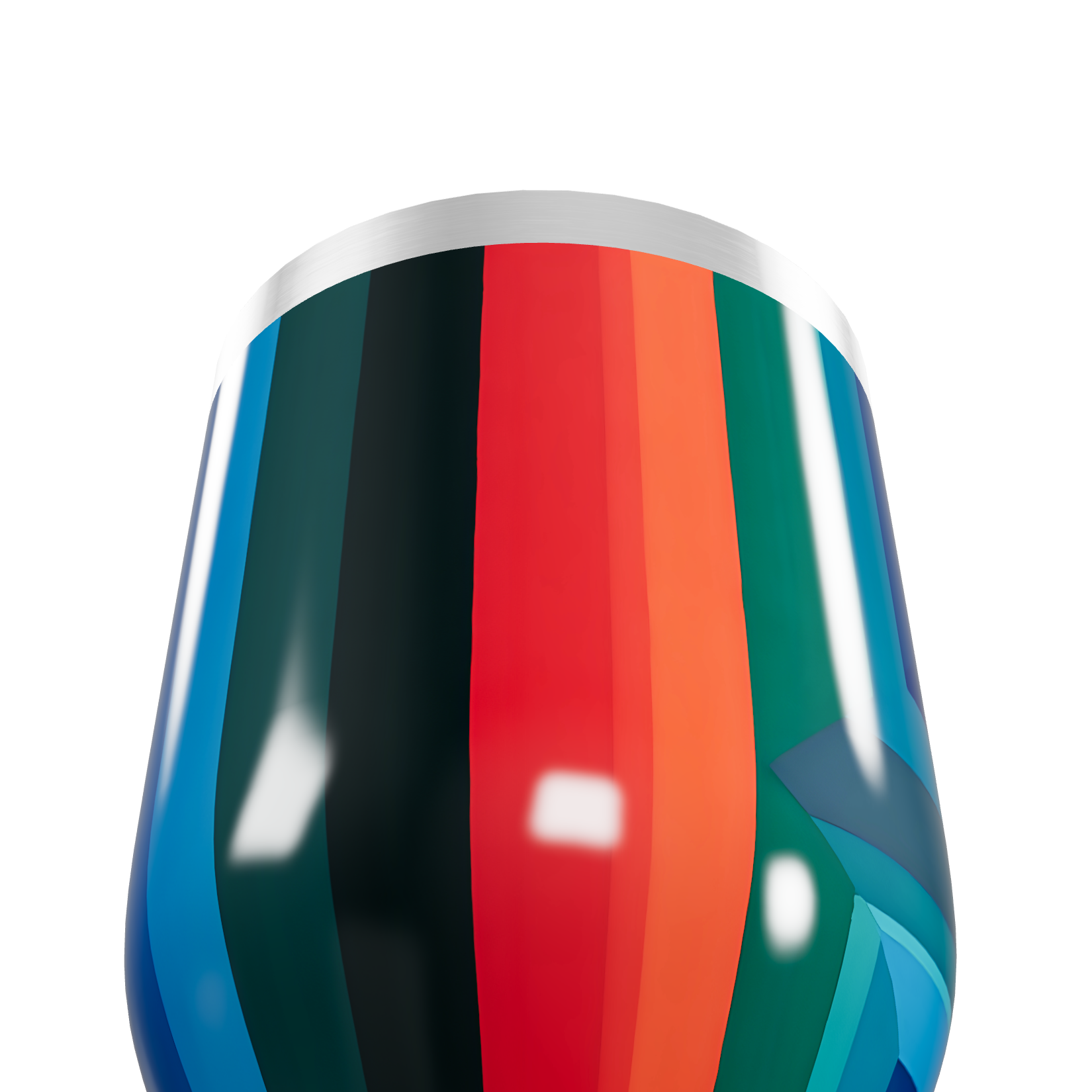 Copo Térmico Slim - Colorido Listrado Inox