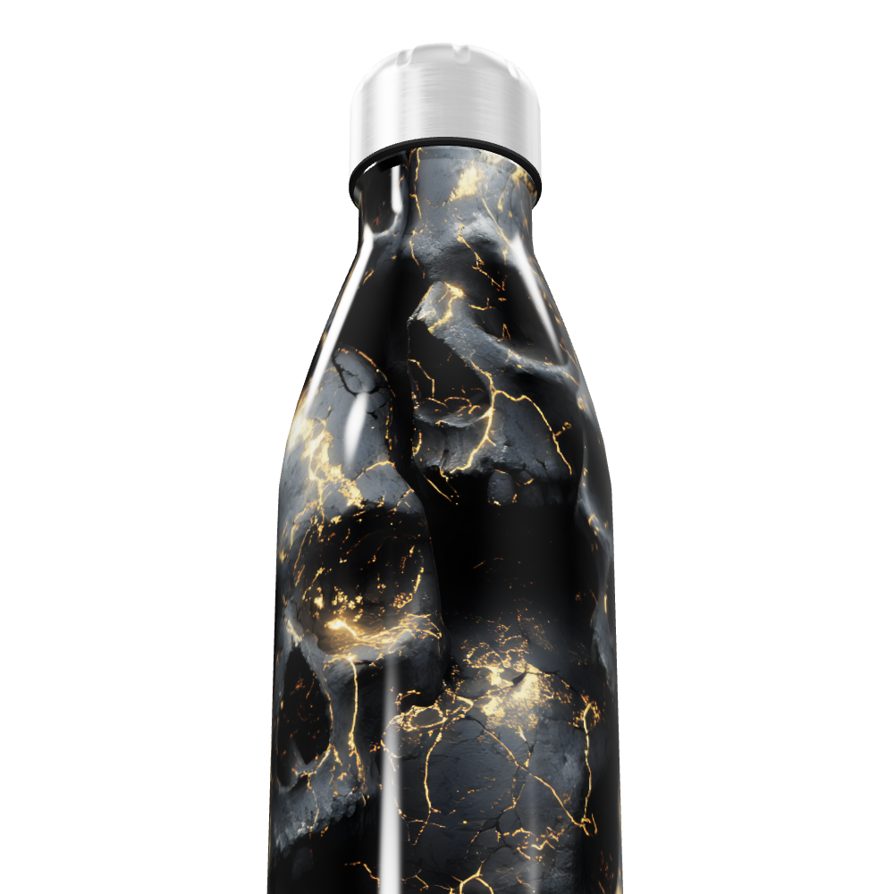 Garrafa Inox - Estampa Mármore Preto